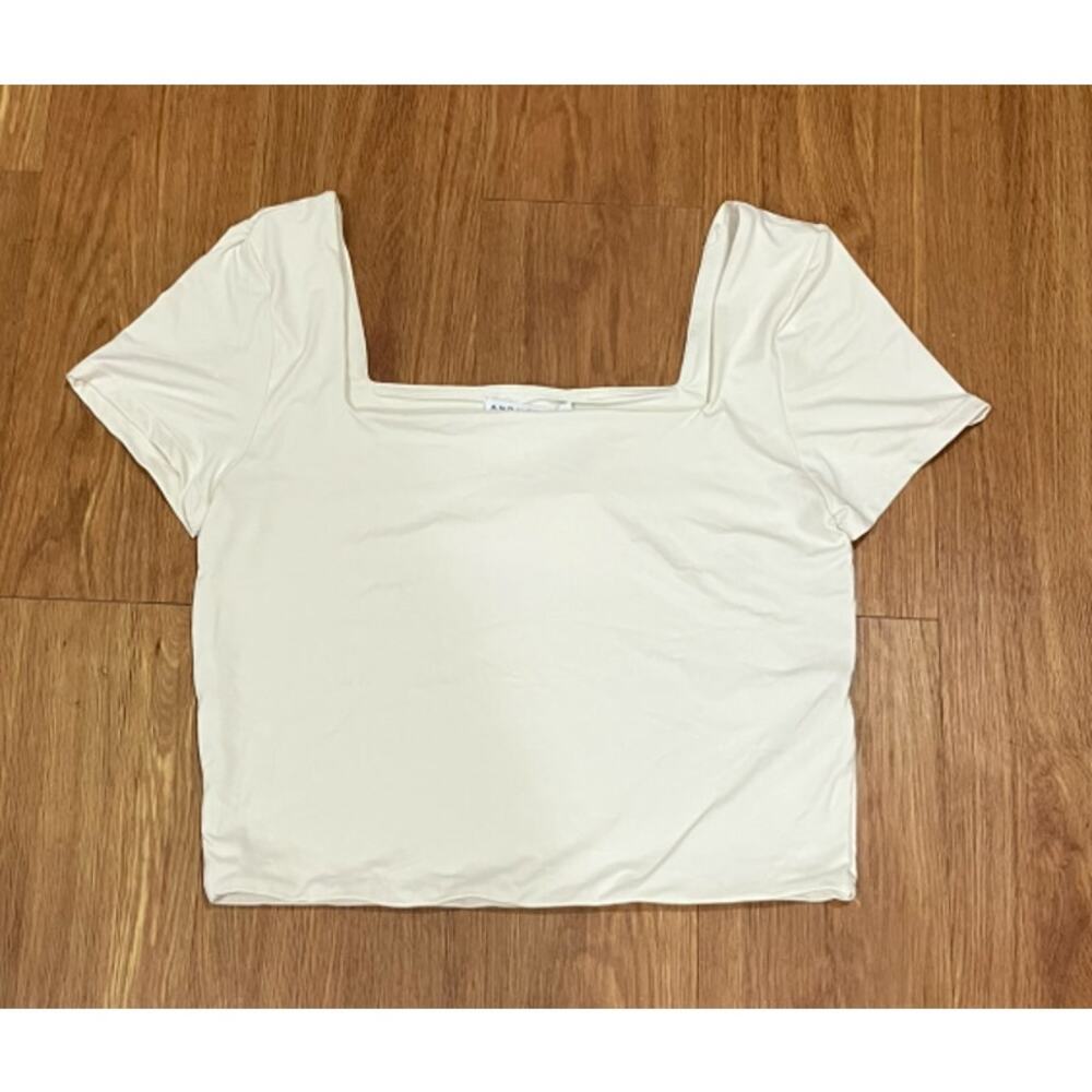 And Now This Women's SecondSkin CropTop Double SquareNeckXL